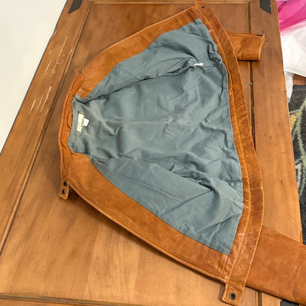 J. Crew Leather Bomber Jacket Size Small - Picture 11 of 13